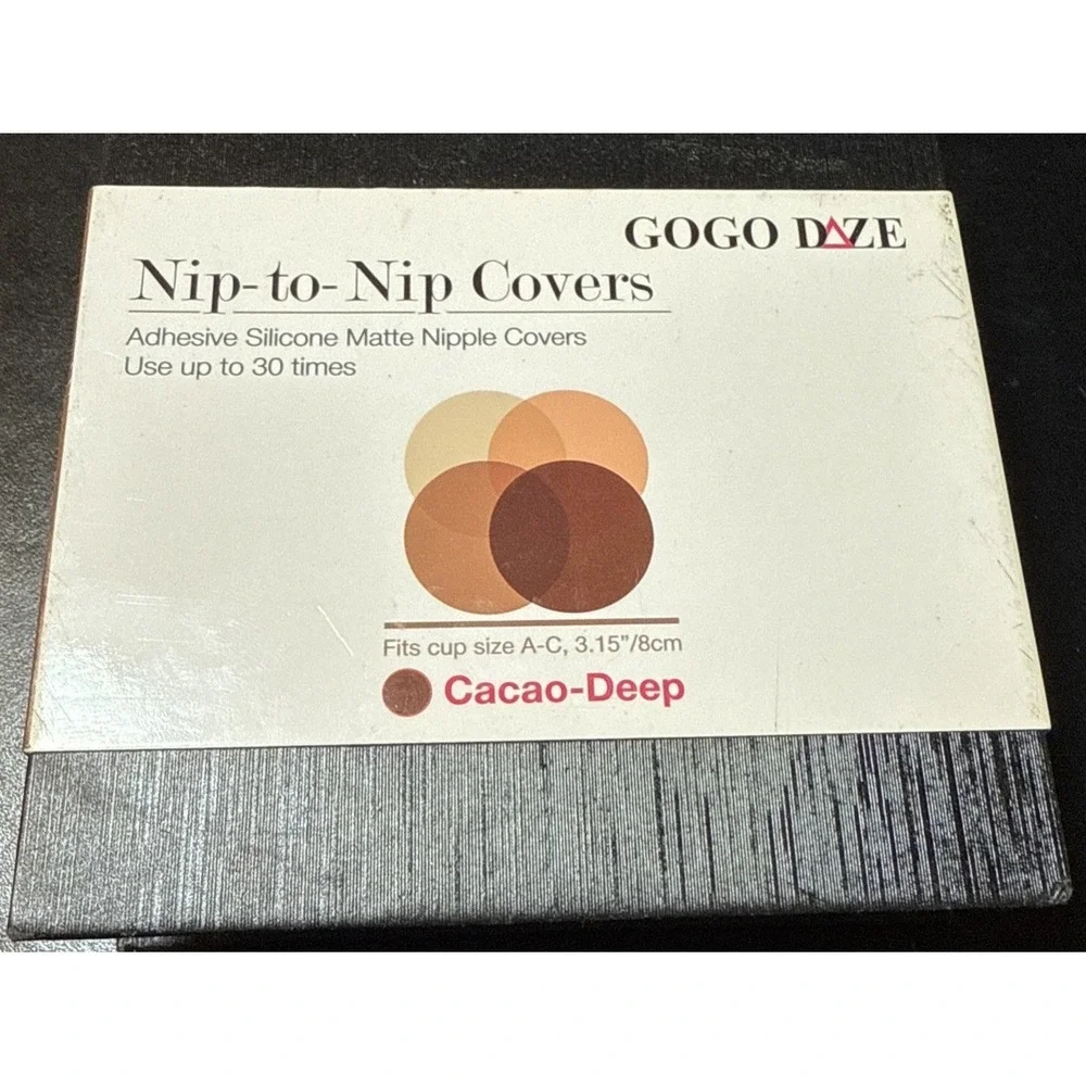 Nipple Covers for Women Premium Silicone Reusable A-C Cacao Deep Travel Box